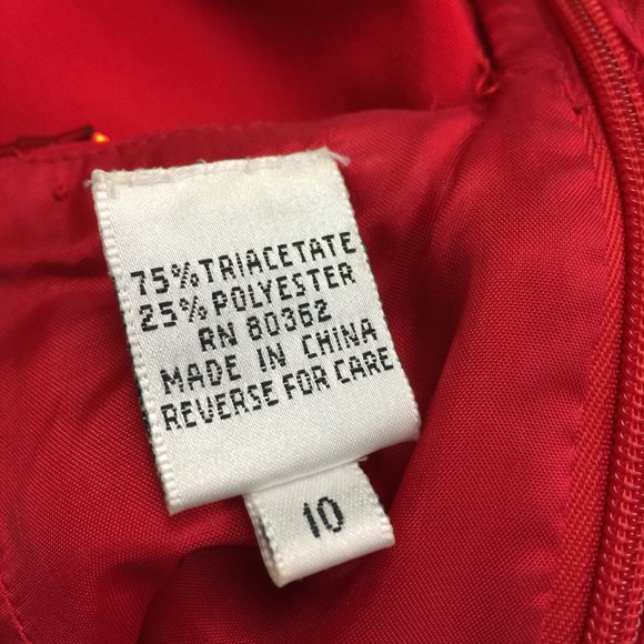 Niteline Della Roufagali Sheath Dress Size 10 Womans Red Halter Beaded Open Back - Picture 6 of 15